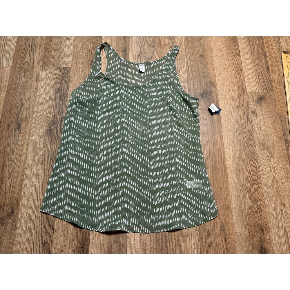 Old Navy Shirts Womens Size S Green Tank Top Printed Scoop Neck Sleeveless Top